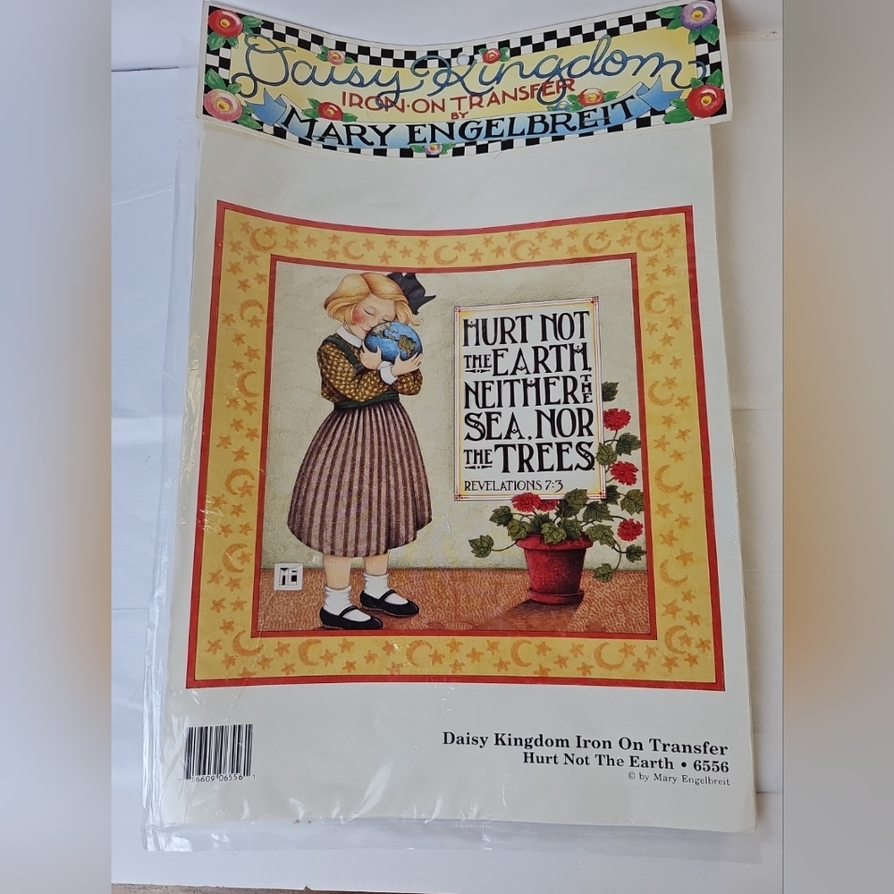 NEW 1990 Daisy Kingdom Hurt Not The Earth 6556 Iron On Mary Engelbreit